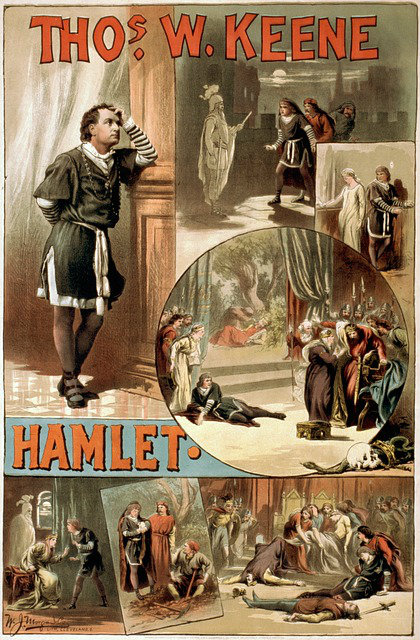 scene and summary, william shakespeare, hamlet, poster