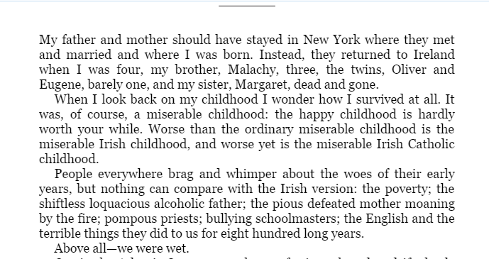 Writing a memoir-Frank McCourt
