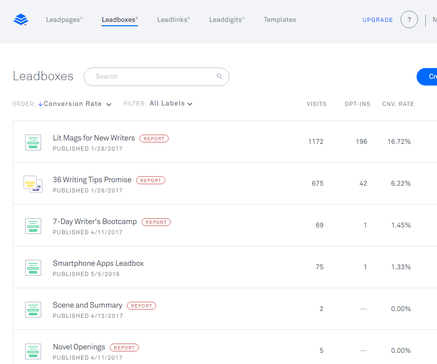 Leadpages tool for author platforms