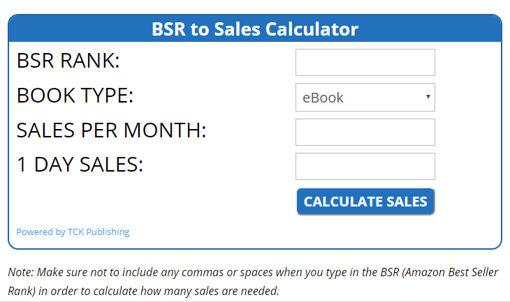 bestseller ranking calculator