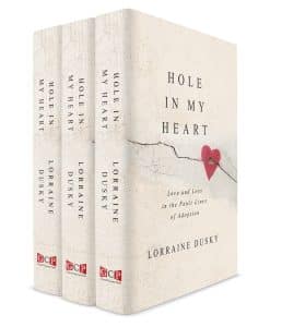 three copies of hole in my heart next to each other