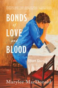 book cover showing a seated woman reading a postcard